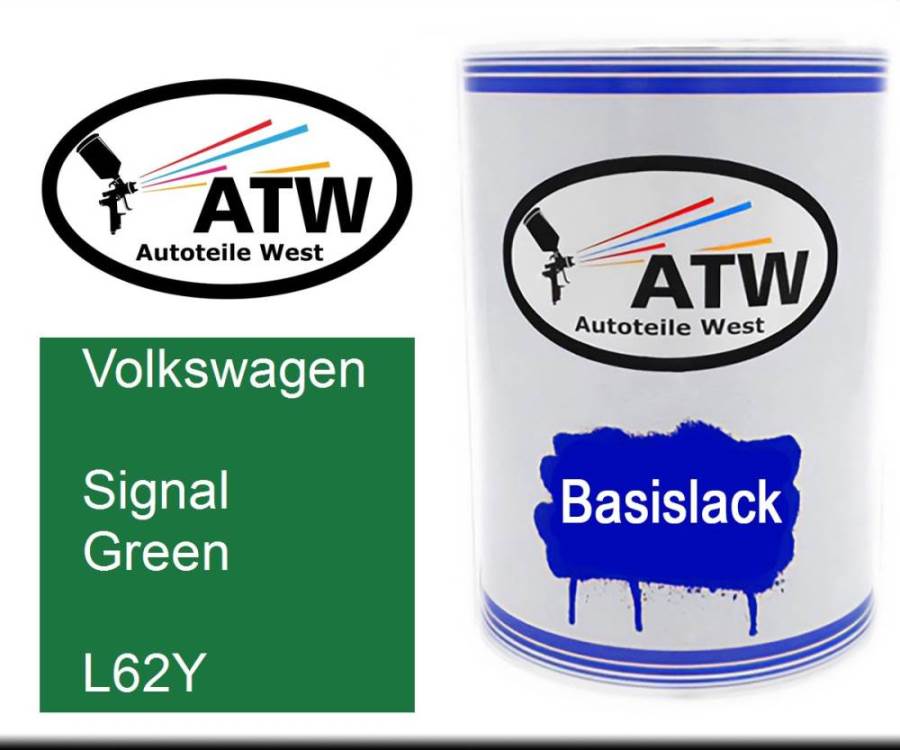 Volkswagen, Signal Green, L62Y: 500ml Lackdose, von ATW Autoteile West.